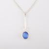 Natural Dark Blue Cat's Eye Gemstone 925 Sterling Silver Jewelry Pendant 1.79" PP-60-45