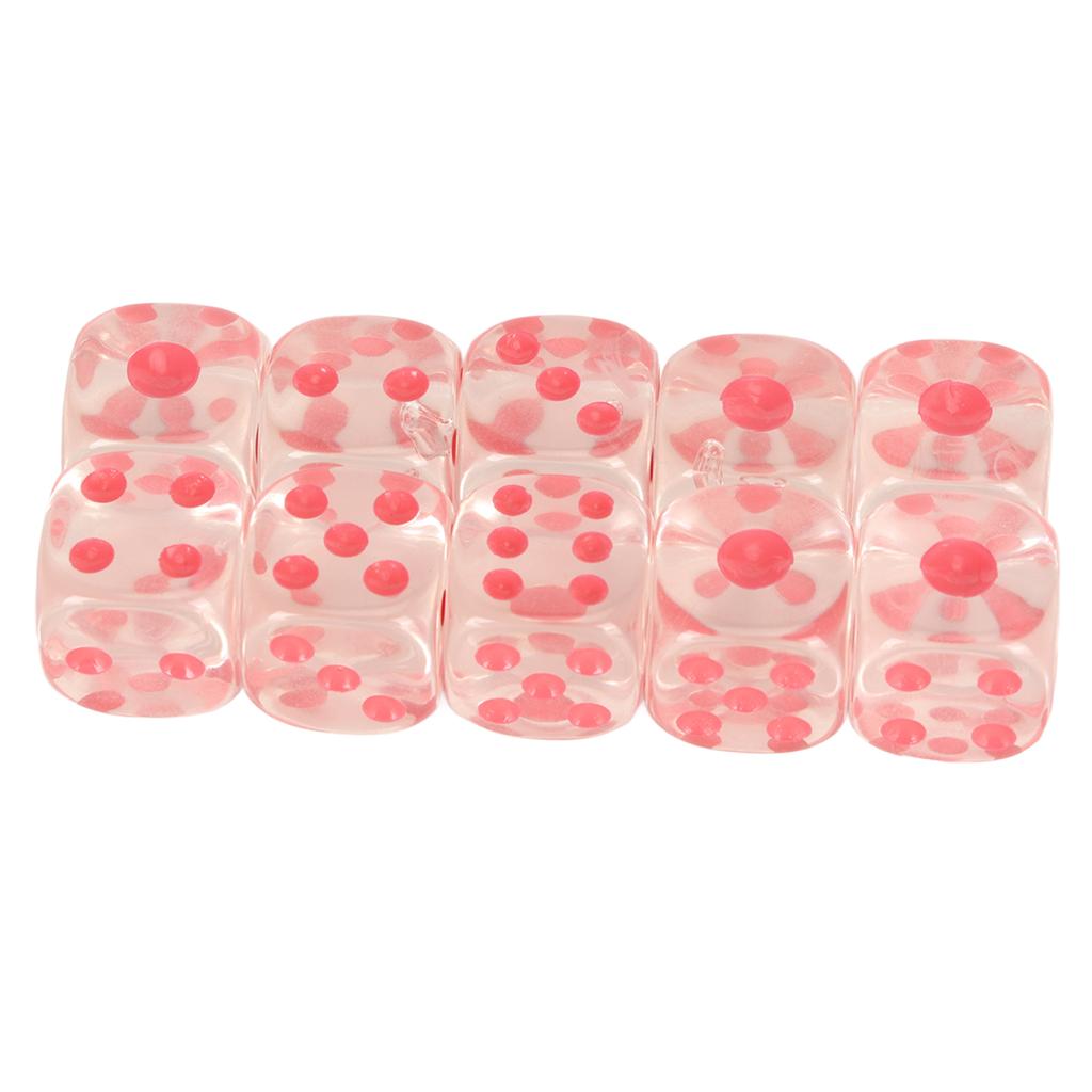 20pcs Dice Set 6 Sided Transparent Dices Rounded Corner Dice for Board Games and Teaching Math