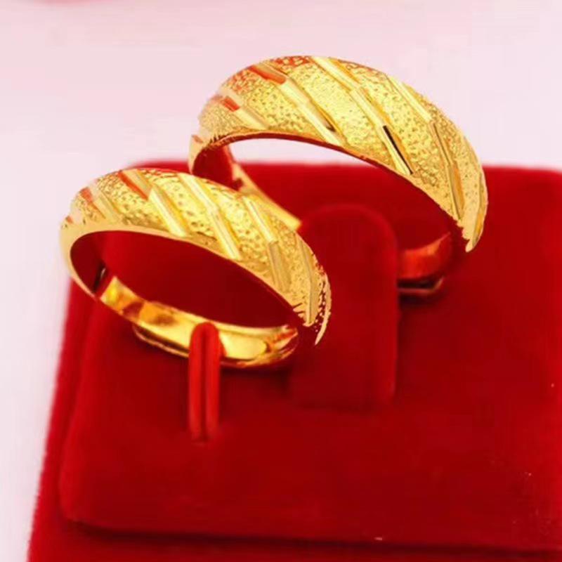 Vietnam Gold Plated Meteor Shower Couple Rings: Starry Sky Fashion Finger Rings