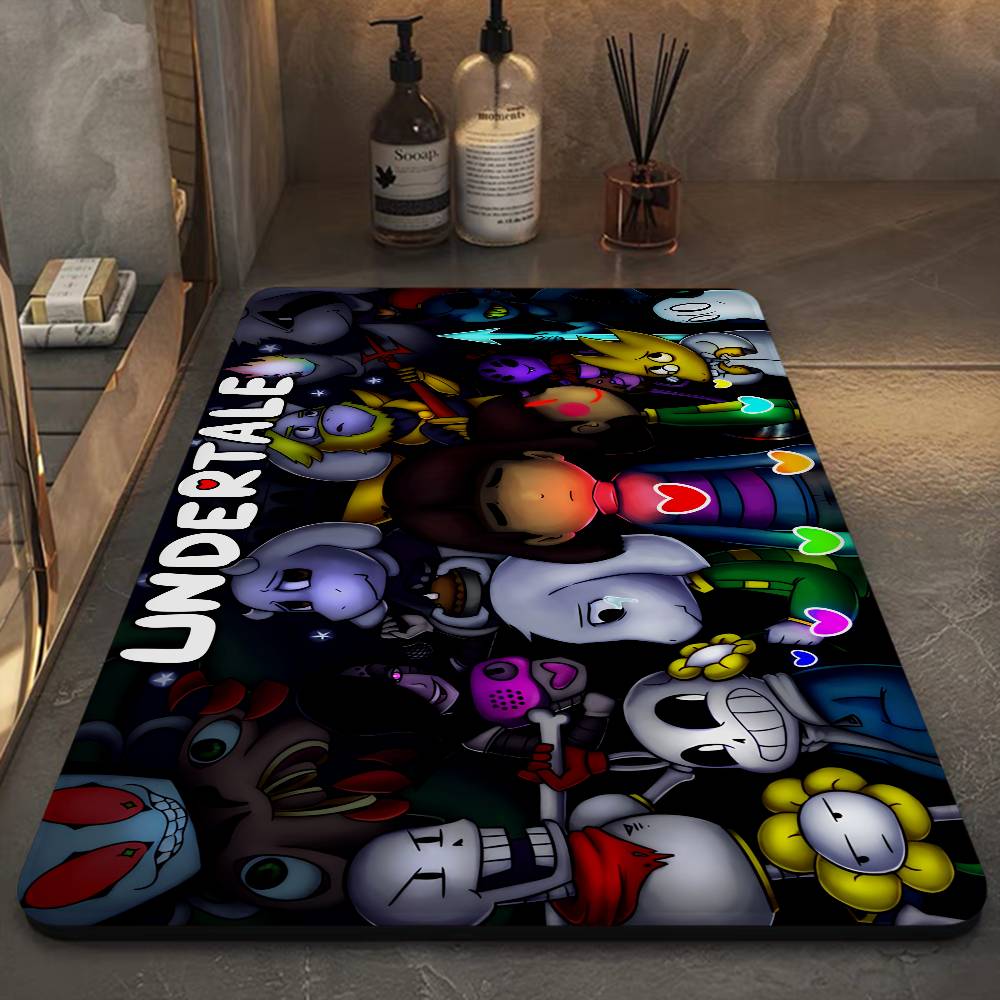 U-Undertale Anime Door Mat Kids Room Bedroom Decoration Balcony Anti-Slip Doormat Living Room Doormat Area Rug