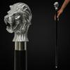 Silver Lion Head Walking Cane – Handmade Brass Handle, Gentleman's Stick
