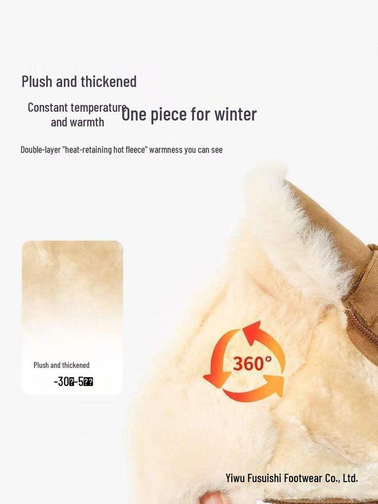 Botas de Nieve Altas Grises para Mujer 2025 para Todas las Estaciones con Suela Gruesa y Forro de Terciopelo - Estilo Algodón de Media Pantorrilla