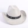 Nuovo colore cappello da cowboy western da uomo e da donna versatile per il pendolarismo stile semplice tesa larga cappello a cilindro cappello da sole