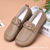 Womens Flat Loafers Casual Slip-On Shoes Round Toe PU Leather Comfortable Non-Slip Rubber Sole