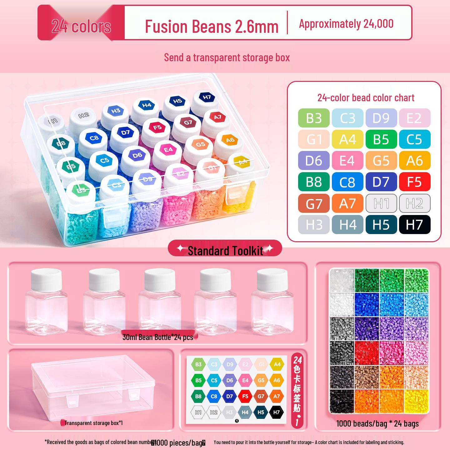 Upgraded Pindou Dou 3D Fusion Bean DIY Kit - Complete Tool and Refill Set for Handmade Toys