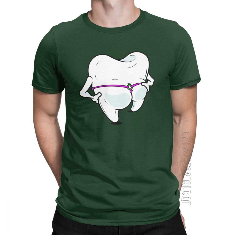 Dental Floss Hygienist T Shirts For Men Teeth Dentist Summer Clothes Male Tshirt Funny TShirt ONeck Cotton Basic Tees Tops