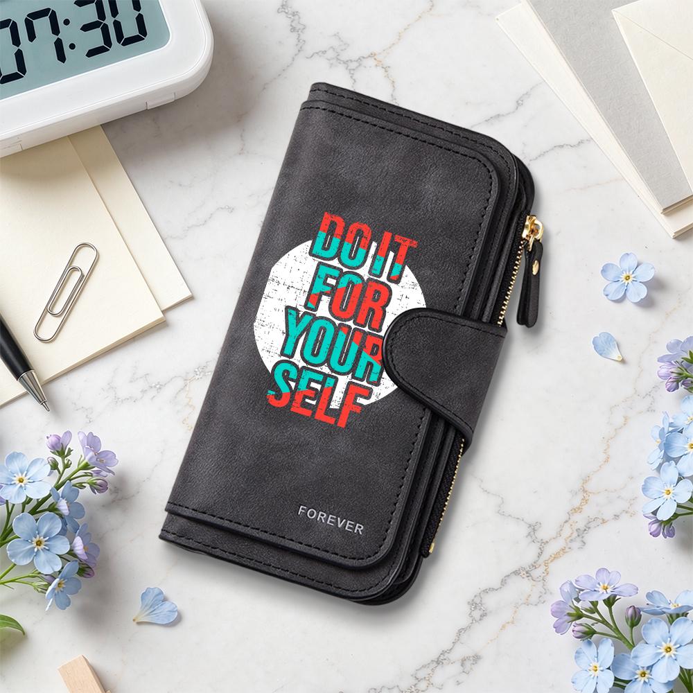 Stylish Printed Long Wallet Fashion Card Holder Casual Daily Portable Purse