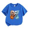 Kids Boys Girls 100% Cotton Crew Neck Short Sleeve T-Shirt, Cool Fire Ice 67 Soccer Football Graphic Casual Soft Summer Tee for Children Daily Wear