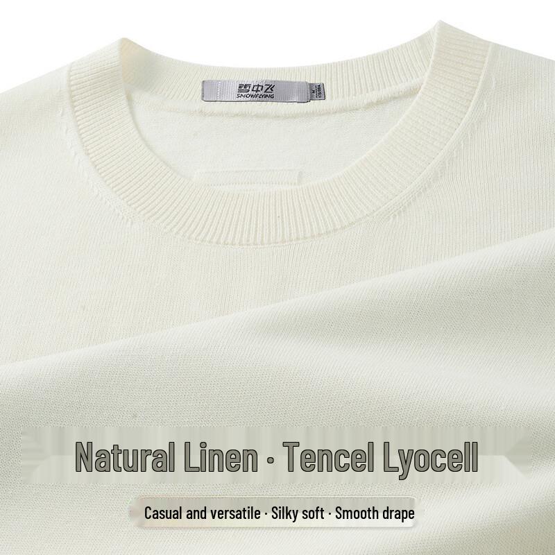 SNOWFLYING Men s Lyocell-Linen Blend Short Sleeve Knit Shirt 2XL