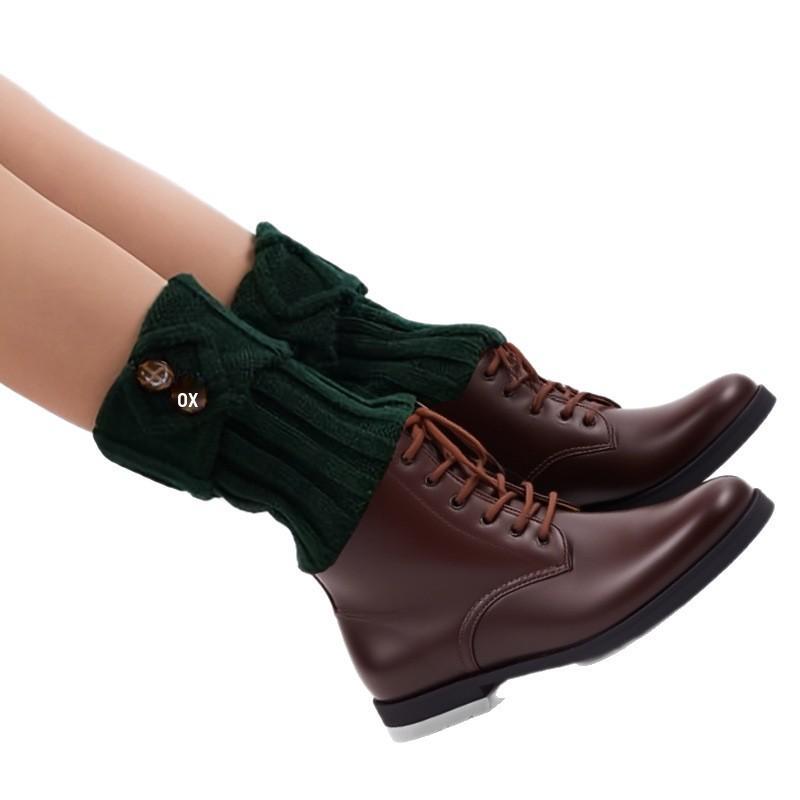 Women's Diamond Pattern Wool Leg Warmers - Cozy Winter Boot Covers