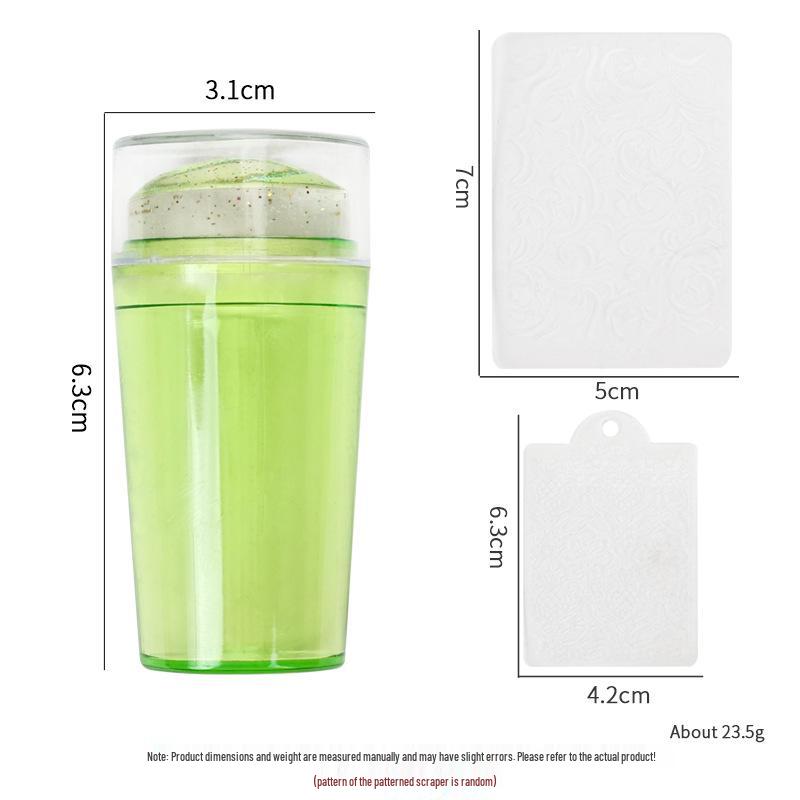 Large Silicone Nail Art Stamp with Lid - Single/Double Head French Design DIY Stamping Tools