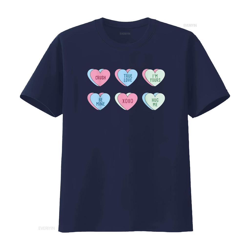 Womens Valentine s Day Hearts Candy T Shirt Black vintage Washed fashion streetwear Soft graphic Casual homme Stylish Slightly