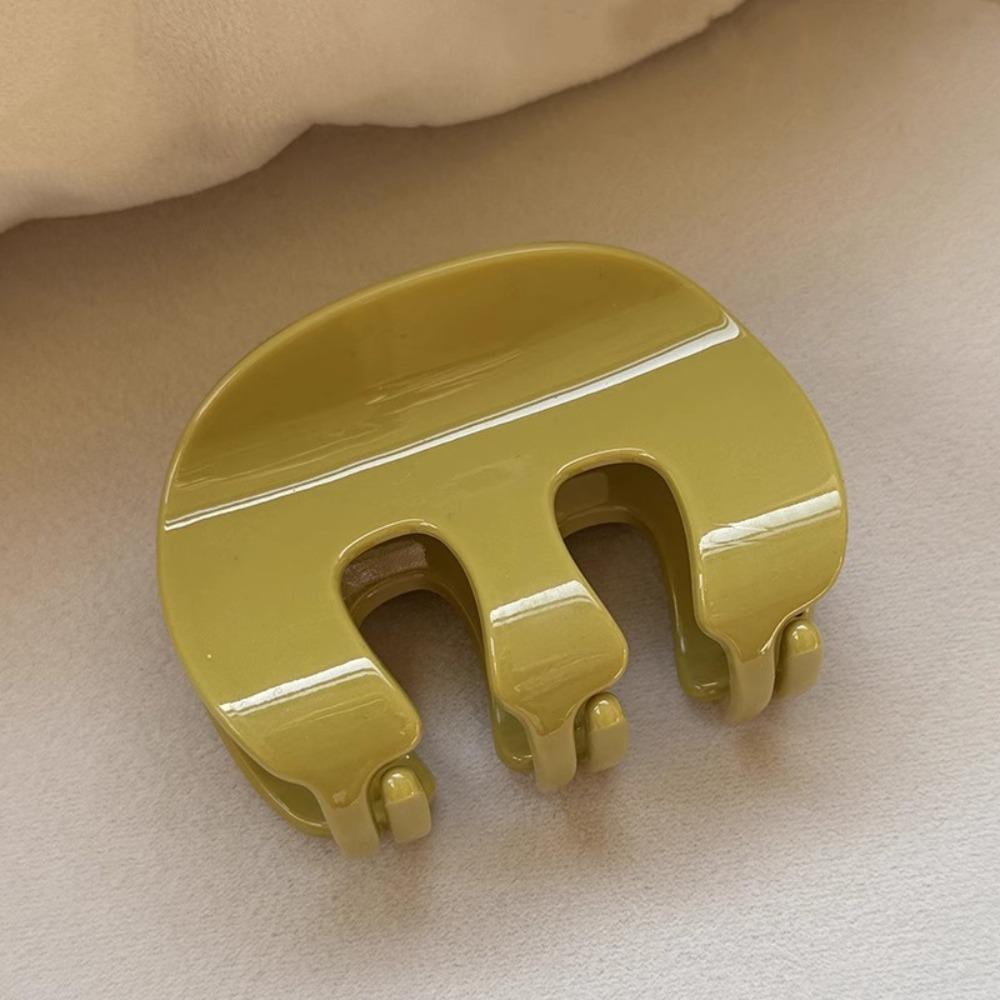 

New M-shaped Hair Claw Clips Leopard Print Solid Color Small Hair Clip Headwear Headdress зелёный