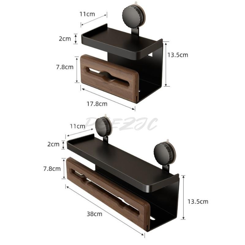 Walnuss Saugnapf Taschentuchhalter für Badezimmeraufbewahrung Handyhalter Massivholz Taschentuchbox