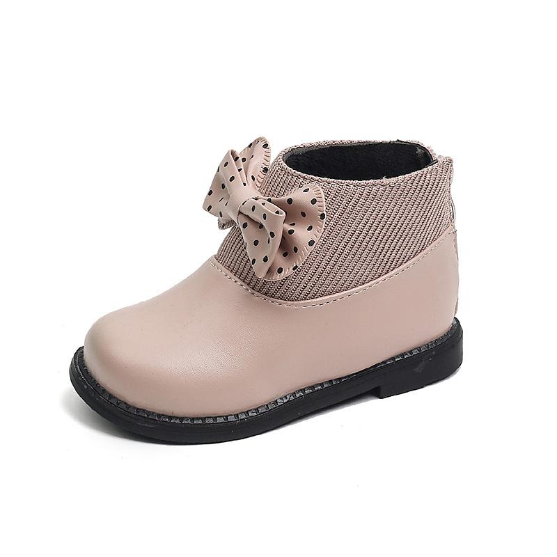 New Girls Shoes Winter Warm Kid Shoes Versatile Cute Girl Boots Butterfly Bow Fashion Princess Boot Sweet Casual Ankle Boots