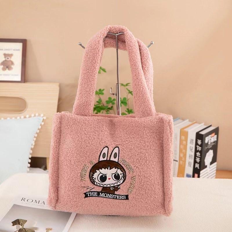 Adorable Plush Rabbit Shoulder Bag Large Capacity For Toys With Soft Sponge Filling