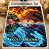Flannel BlanketDemon Slayer Custom Name Text Personalized Soft Warm Throw Blanket Home Decor Gift