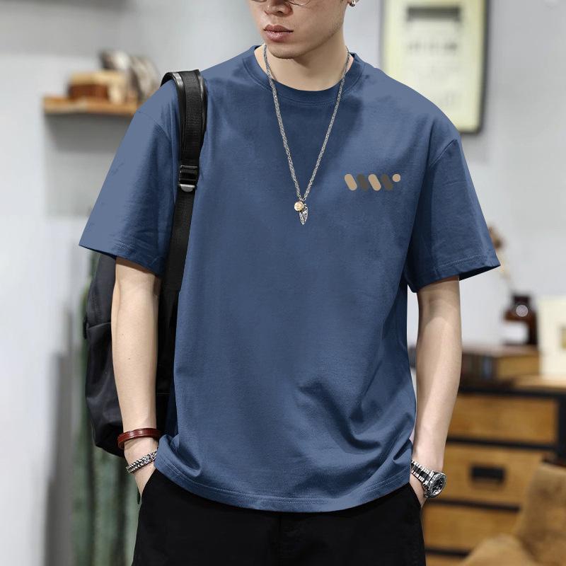 Men Minimal Small Graphic Short Sleeve T Shirt Crew Neck Loose Fit Casual Plain Daily Summer Basic Top