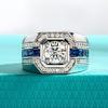 925 Sterling Silver 3 Carat Moissanite V-Shaped Engagement Ring Set, Light Luxury Women’s Wedding Band.