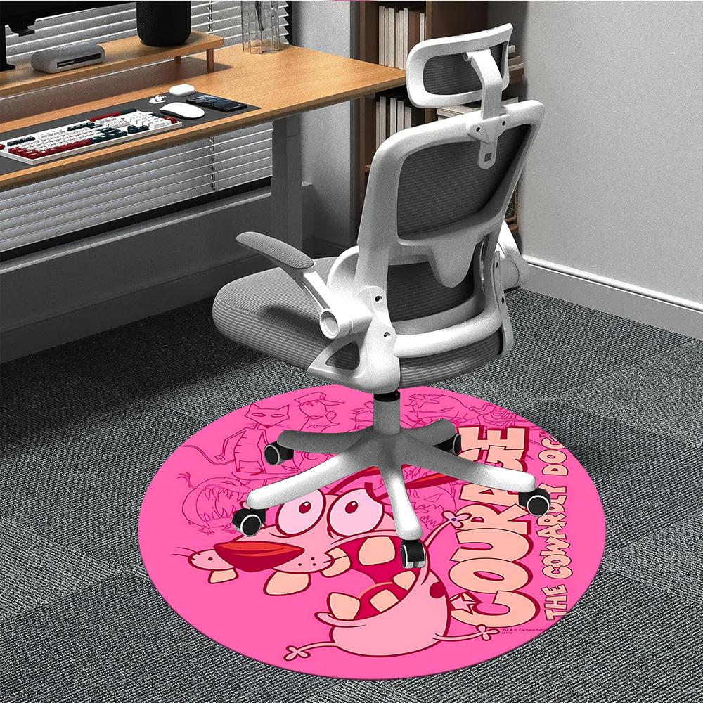 

1pc Courage Dog Office Round Area Rug,Bedroom Living Room Home Decor, Room Deco a1016077 80cm by 80cm