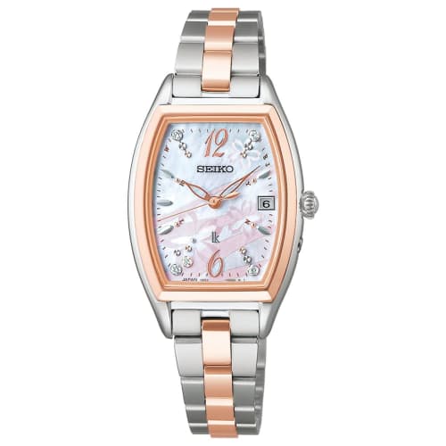 Seiko Watch Lucia 2023 SAKURA Blooming Limited Edition SSQW070 Women's Silver and Pink Gold