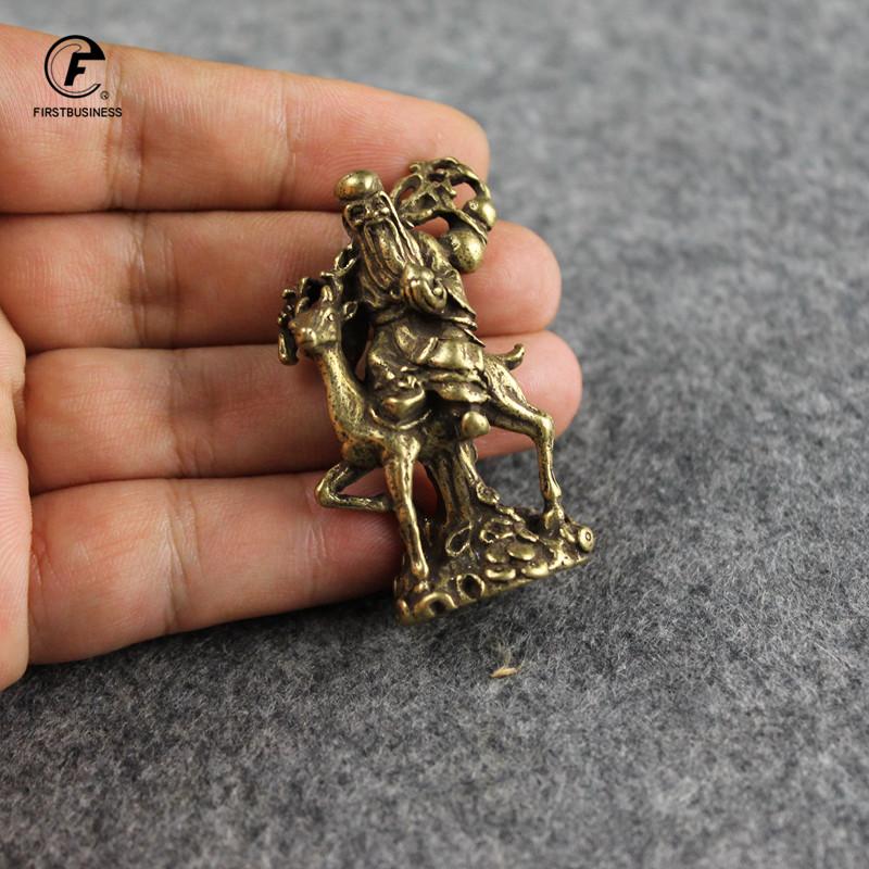 Classcial Copper God of Longevity Statue Longevity Miniatures Figurines Retro Brass Buddha Ornaments Home Decoration Accessories