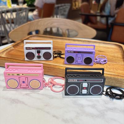 Mini Retro Kayıt Cihazı Anahtarlık Müzik Kaydedip Çalabilir Eğlenceli Müzik Kutusu Kolye Kişiselleştirilebilir Çift Hediyesi