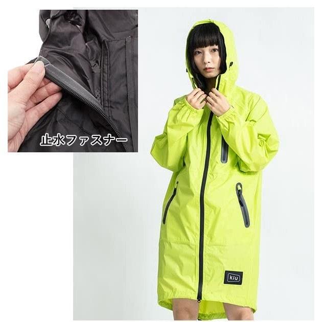 KiU lightweight easy carry water-repellent waterproof mens womens raincoat rain zip-up black K116-900