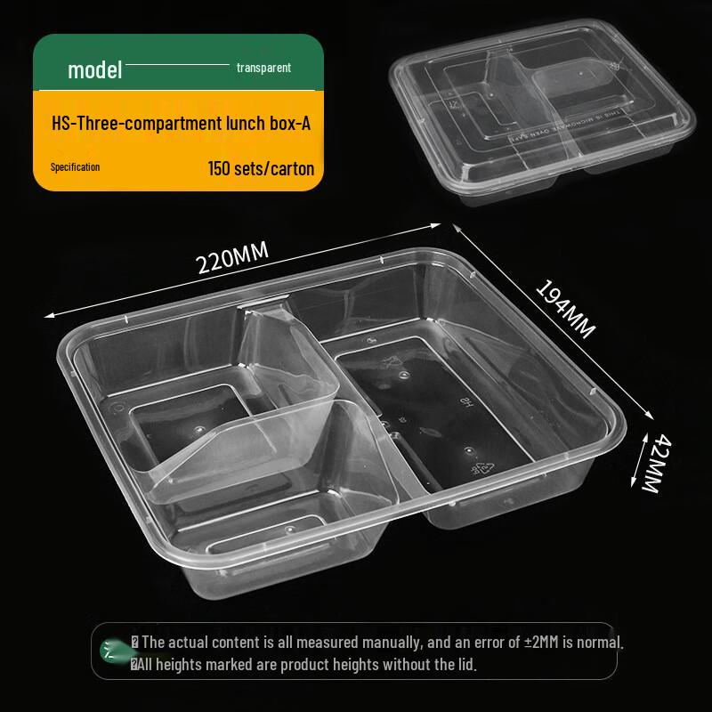 Disposable Multi-Compartment Food Containers with Lids