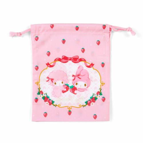 Sanrio My Melody Gusseted Drawstring Bag S (Strawberry) 733938