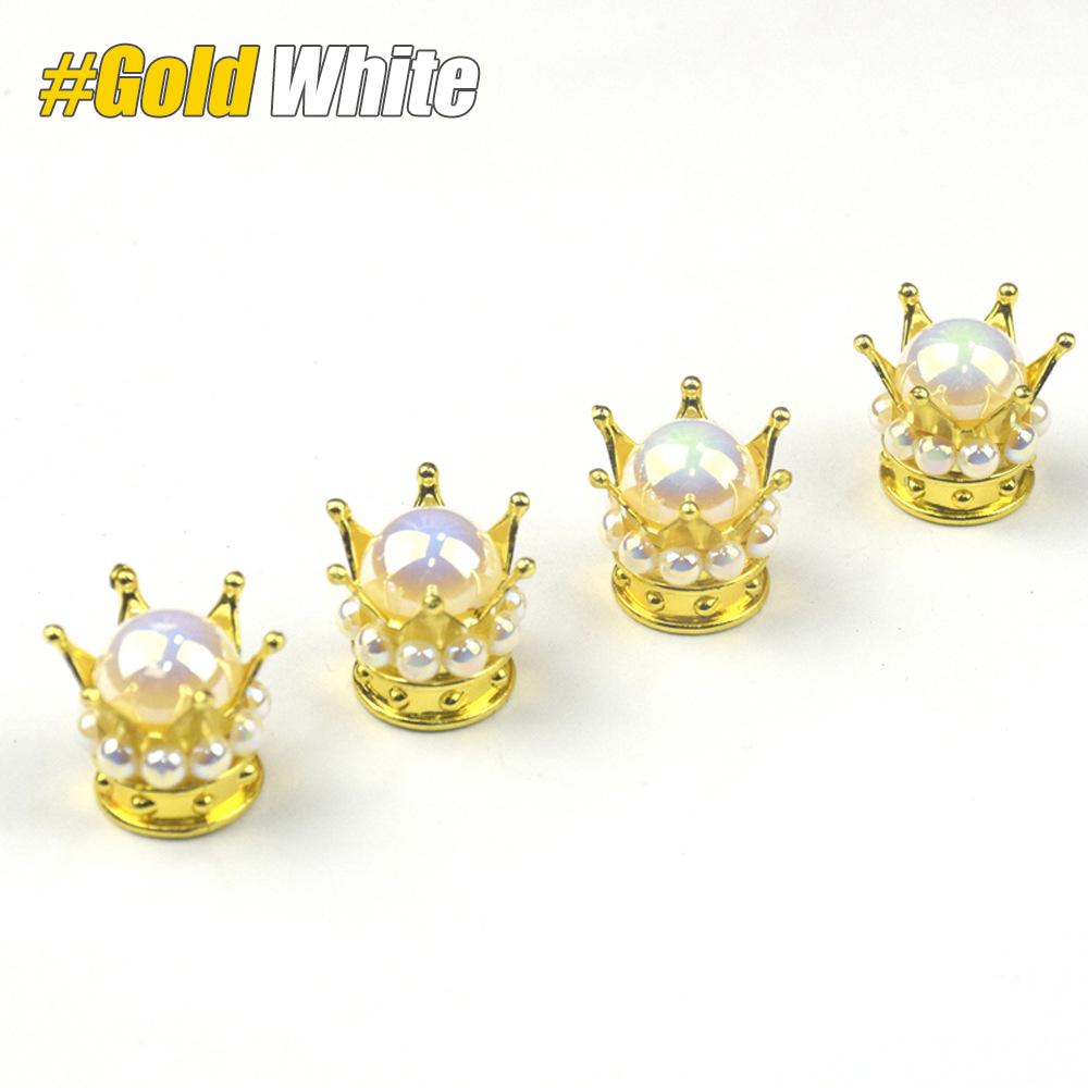 Crown Tire Valve Stem Caps, Heavy-Duty Handmade Crystal Rhinestone Crown Vehicle Car Tire Caps Covers for Cars Trucks SUVs Bikes