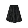 Heritage Series Fashion Solid Color Loose High Waist Straight Woven Casual Skirt Women Skirts Black F11W328306F-BK