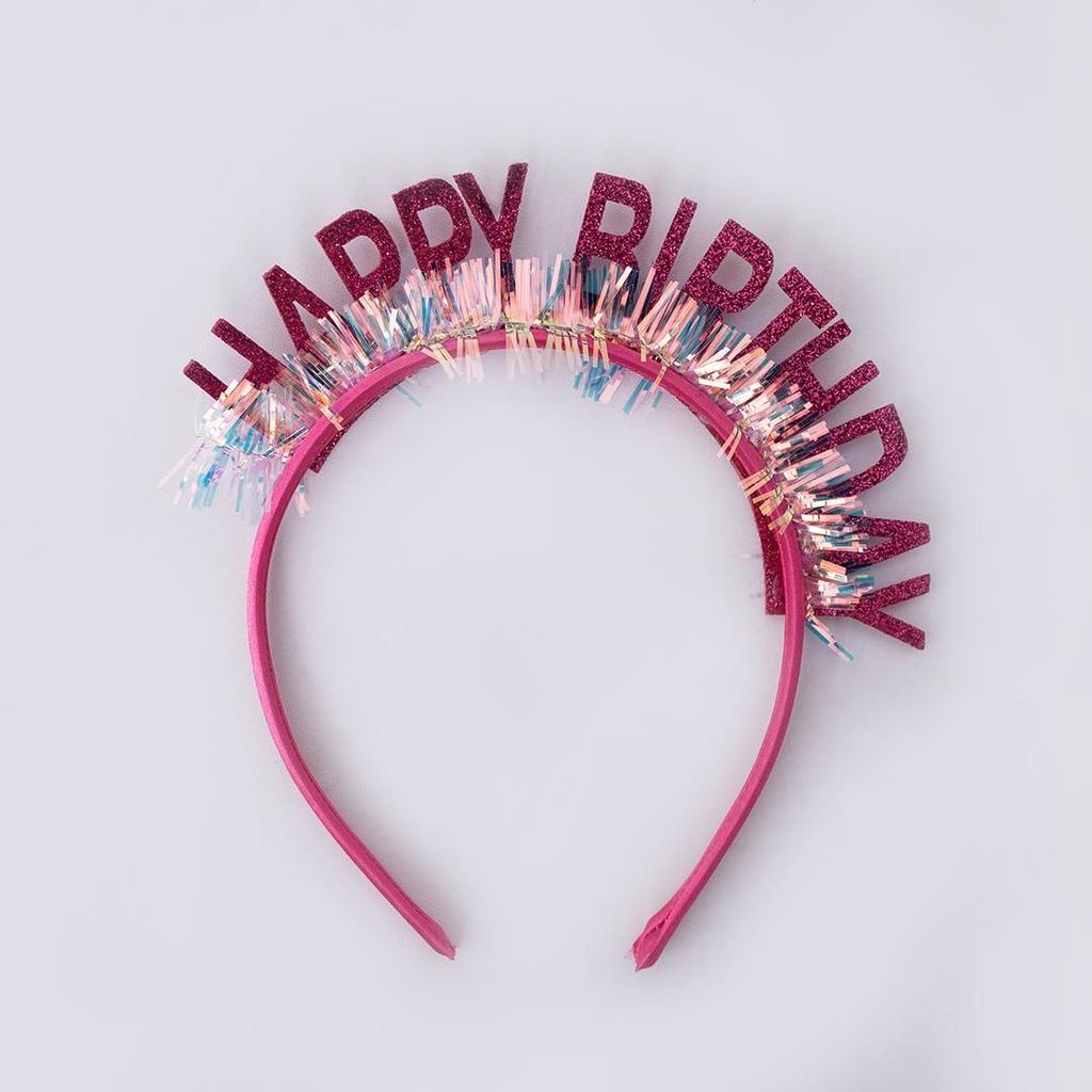 Colorful Glitter One-Year-Old Birthday Headband & Hat - Perfect Party and Photo Prop
