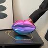 Funny Creative Lip Bag Women's Bag 2025 New European and American Fashion Gradual Change Color Personality Shoulder Acrylic Dinner Bag