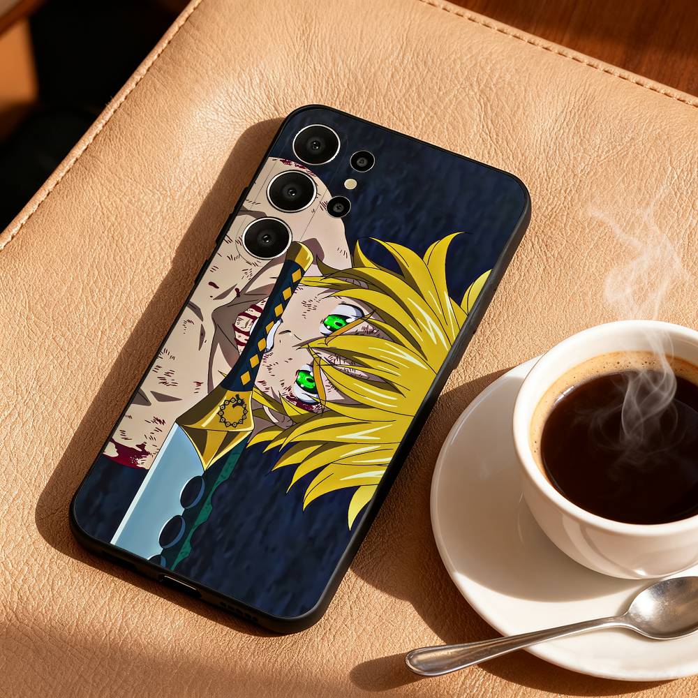 S-Seven D-Deadly Sins Meliodas Phone Case For Samsung S26,S25,24,23,22,30,21,10,9,Ultra,Plus,Lite,Black Soft Case