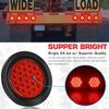 APSMOTIV Red/White/Amber 4" Round LED Trailer Tail Light Tail Brake Signal/Reverse Backup/Marker Lights Trucks Trailer RV Camper Dump Truck 24V