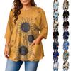 Dammode Plus Size Mönstrad Kortärmad Blus För Elegant Pendling Och Vardagskläder