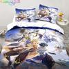 Genshin Impact Anime Povlečení 3D Potisk Vhodné do Ložnice Sada Povlaků na Peřinu s Povlaky na Polštáře Dětský Domácí Textil
