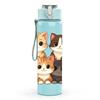 1PC Family Kitten Stack Pattern 750ml Color Plastic Sports Water Bottle Leakproof Flip Straw Lid Suitable for Sports Office Home Use