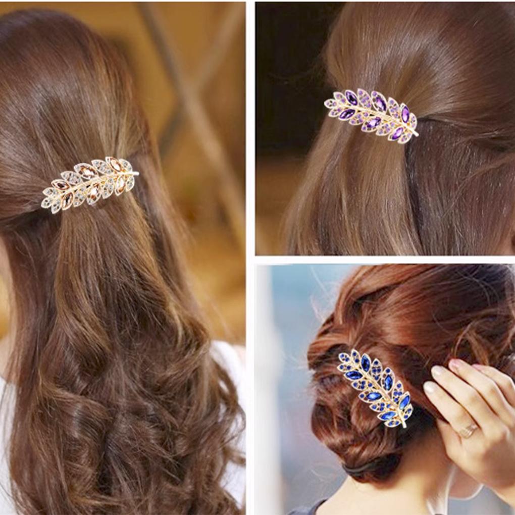 Woman Rhinestone Hairpin Festival Holiday Vacation Travel Decor Fashion Hair Clips Portable Hairstyling Female