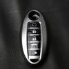 Car Key Cover for Nissan 5 Buttons Key Case TPU Metallic Gray Keychain for Nissan Altima Sentra Rogue Pathfinder Murano Armada M