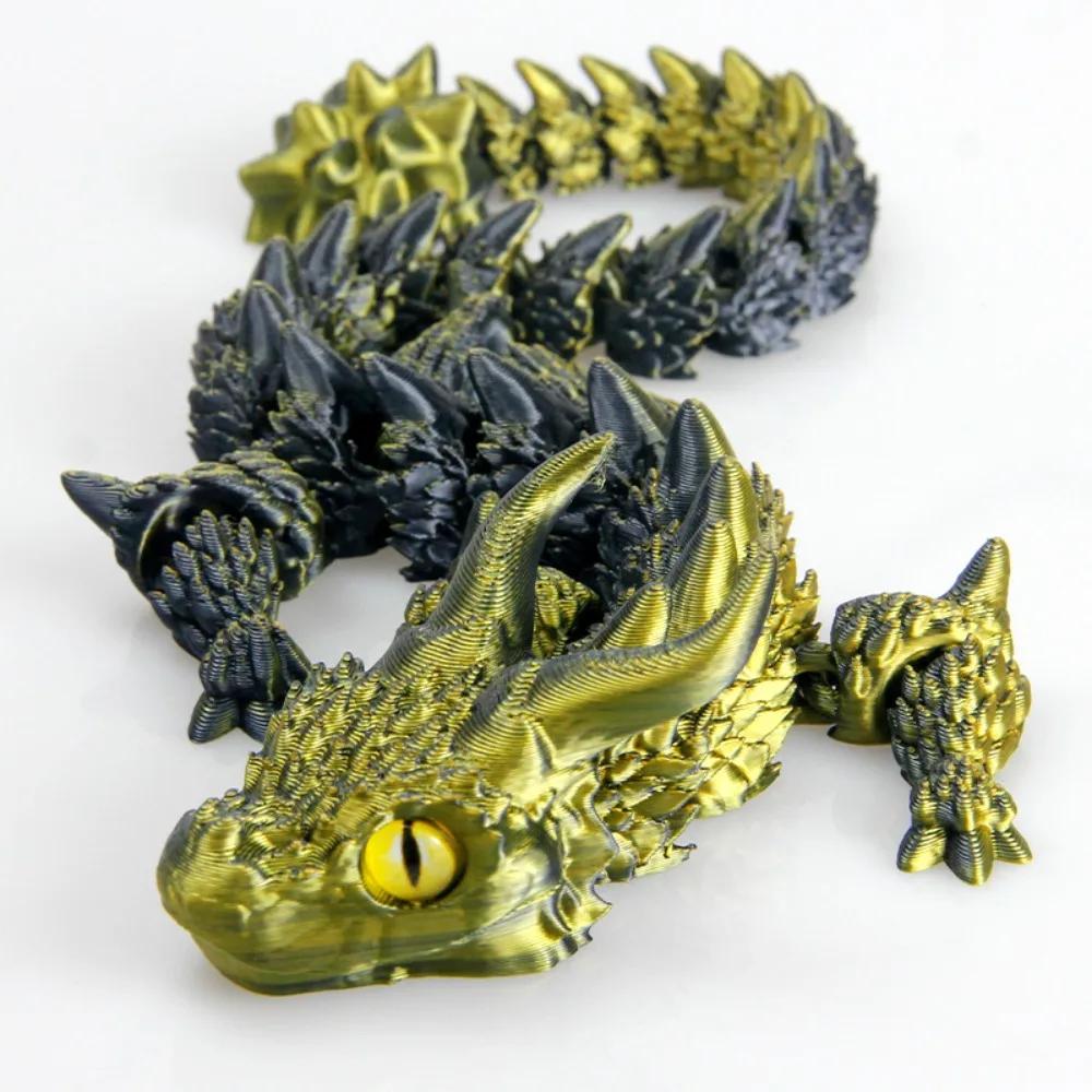 31.5cm 3D Printed Dragon Crafts Gift Movable Joints Articulated Dragon Home Office Decor Desktop Ornament Fidget Toy Adults Kids
