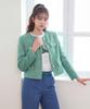 Lbyl Green Tweed Round Neck Short Jacket