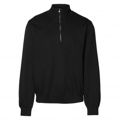 Gestrickter Herren-Fleecepullover mit halbem Reißverschluss