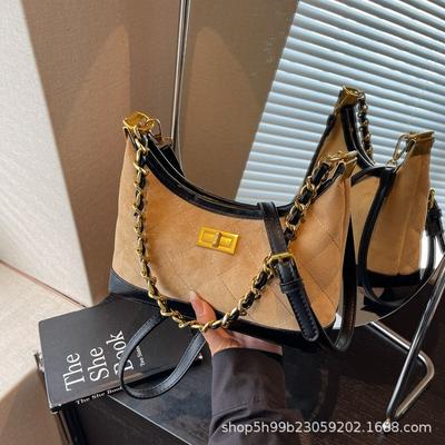 Retro Diamond Chain Tote Bag Women's Summer New Commuter Versatile Shoulder Messenger Bag Tide