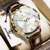 POEDAGAR Top High Quality Man Clock Leather Date Week Quartz Fashion Men Watch Waterproof Luminous Business Casual Men's Watches