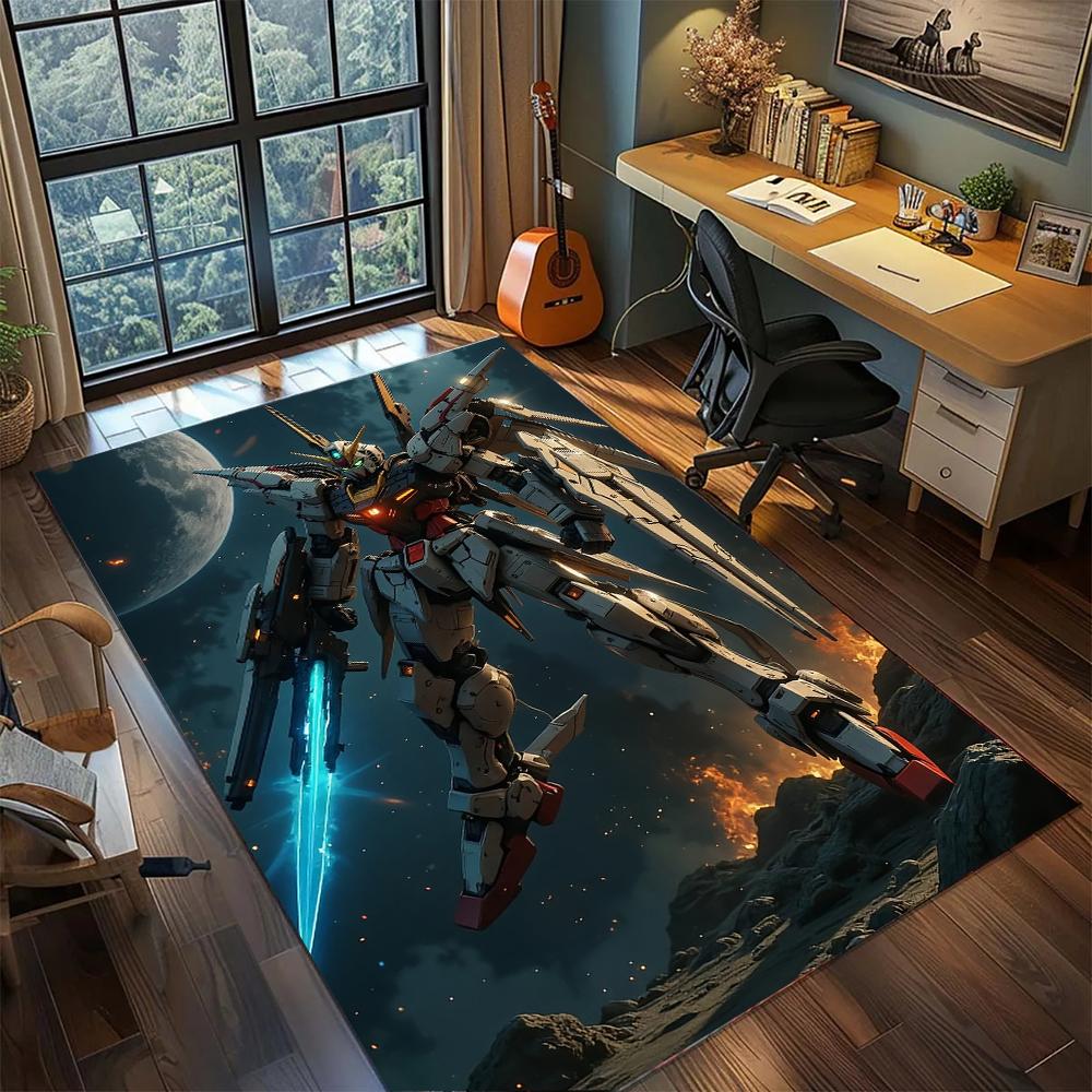 Gundam MS-06S Char's Zaku Red Comet Design Rug Carpet Large Area Rug Non Slip Washable Floor Mat Gamer Room Bedroom Home Decor