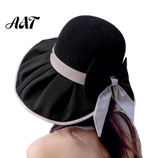 Fashionable Beach Hat for Women Wide Brim Straw Sun Hat, with Breathable Hollow Knit UV Blocking Travel Design, Foldable Summer And Vacation