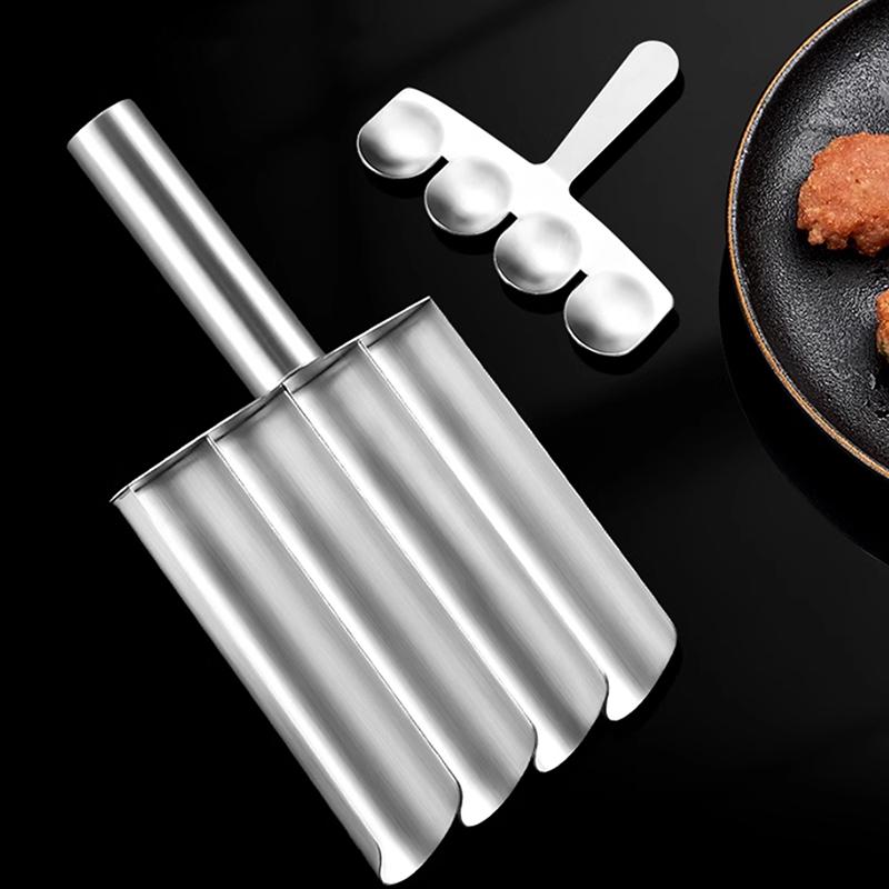 Slipp lett Non-stick Kjøttbollemaker Sett - Manuell Kjøttbolleskje For Uanstrengt Fiskeboller - Ideelt Kjøkkenverktøy For Hjemmekoking