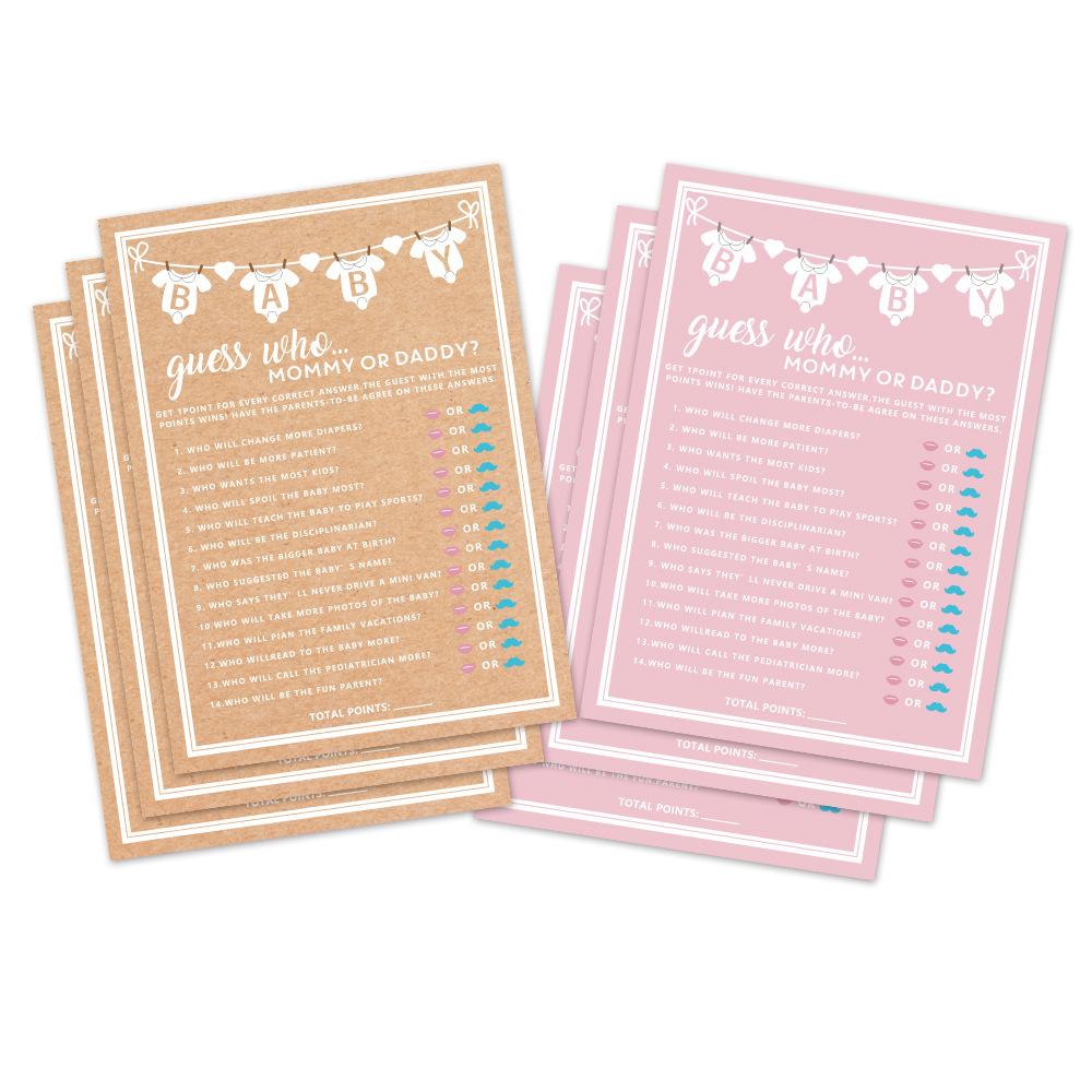 25pcs Baby Shower Trivia Game Cards, Fun Baby Facts & Quiz Activities, Shower Party Games, Interactive Group Nursery Games